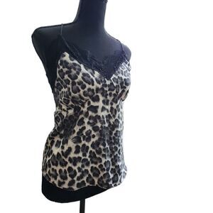 Leopard print lace trim cami top | SEE U SOON